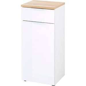 Image GERMANIA Badschrank PESCARA weiß, navarra-eiche 39,0 x 34,0 x 86,0 cm