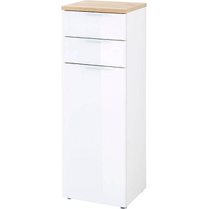 Image GERMANIA Badschrank PESCARA weiß, navarra-eiche 39,0 x 34,0 x 112,0 cm