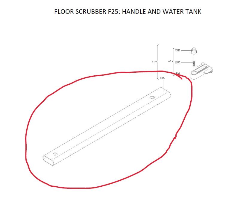 Image Zubehör/Ersatzeil: Griffstange mit Loch Verbindungsstange zwischen Wassertank und Maschinenfuß, passend für Floorwash Bodenreinigungsmaschine F25 und F35