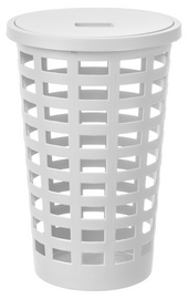 Image plast team Wäschesammler BOSTON, 54 Liter, rund, weiß