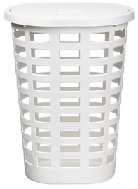 Image plast team Wäschesammler BOSTON, 54 Liter, oval, weiß