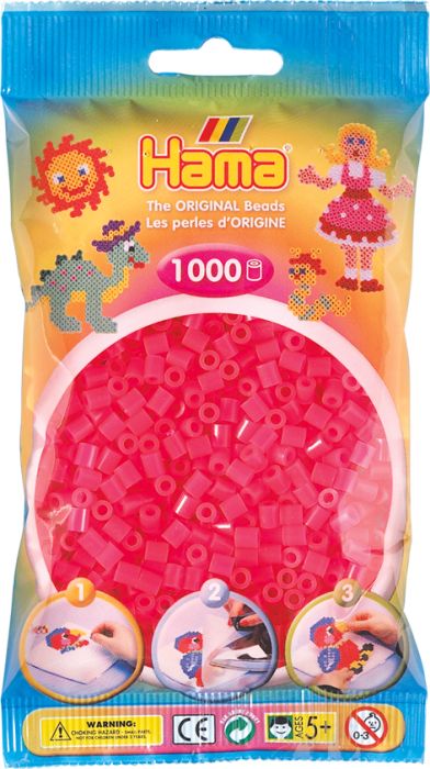 Image HAMA Perlen Neon Fuchsia 1.000Stück