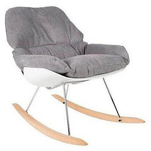 Image PAPERFLOW Schaukelstuhl LAZY grau silber, buche Stoff