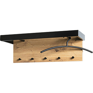 Image HAKU Möbel Wandgarderobe 13949 eiche Holz 5 Haken 70,0 x 24,0 cm