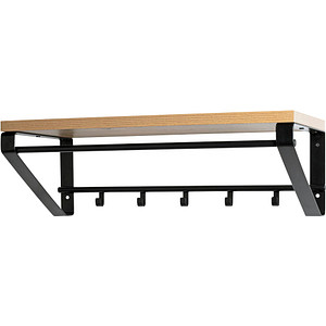 Image HAKU Möbel Wandgarderobe 13945 eiche Holz 5 Haken 70,0 x 23,0 cm