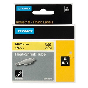 Image DYMO Schrumpfschlauch RHINO  18052, 6 mm schwarz auf gelb