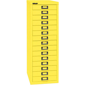 Image BISLEY MultiDrawer™ L3915 Schubladenschrank gelb mit 15 Schubladen 27,8 x 38,0 x 85,7 cm