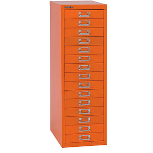 Image BISLEY MultiDrawer™ L3915 Schubladenschrank orange mit 15 Schubladen 27,8 x 38,0 x 85,7 cm
