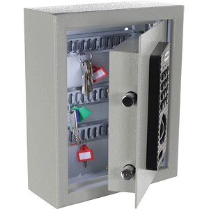 Image ROTTNER KeyTronic 20 Schlüsselkasten grau mit 20 Haken Elektronikschloss