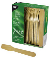 Image PAPSTAR Holz-Eislöffel "pure", Länge: 94 mm, 100er