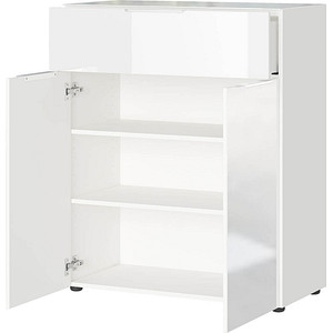 Image GERMANIA Kommode Oakland, 3696-84 weiß,glas 83,0 x 42,0 x 102,0 cm