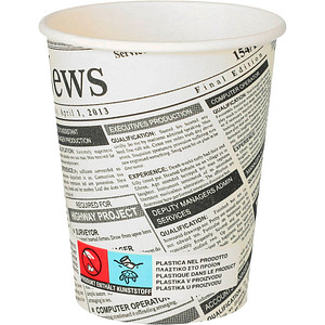 Image 50 PAPSTAR Einweg-Kaffeebecher Newsprint 0,2 l