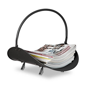 Image relaxdays Kaminholzkorb schwarz 38,0 x 48,0 x 40,0 cm