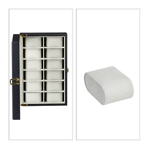 Image relaxdays Uhrenbox schwarz 31,0 x 20,0 x 8,0 cm