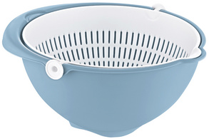 Image keeeper 2in1 Schüssel-Sieb "stella", groß, nordic-blue