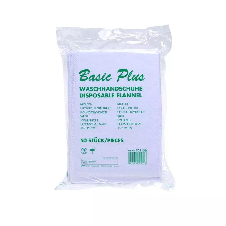 Image Einweg-Waschhandschuhe BASIC PLUS | 1.000 Stück mit hochwertiger und hygienischer Ultraschallnaht, ca. 15 x 22 cm