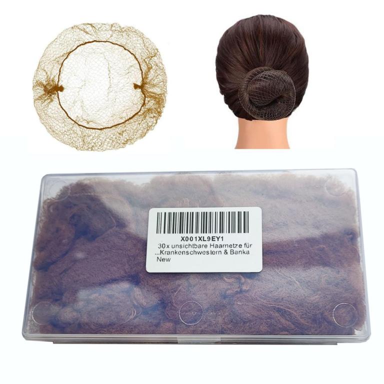Image Haarnetz, "unsichtbar", Farbe braun | 30 Stück elastisches Haarnetz für Dutt 