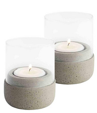 Image APS Windlichter ELEMENT, grau, 2er-Set