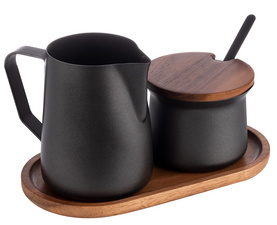 Image APS Milch-/ Zucker-Set, Akazienholz/Edelstahl, 5-teilig