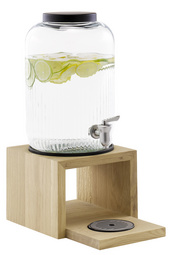 Image APS Getränkespender VALO, 7 Liter, Glas/Eichenholz