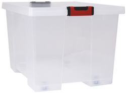 Image EDA Aufbewahrungsbox CLiPSTOCK, 75 Liter, PP, transparent