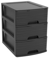 Image EDA Schubladenbox STONE, DIN A5, 3 Schübe, PP, schwarz