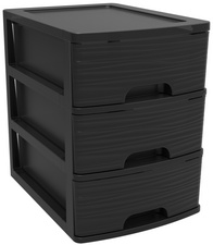 Image EDA Schubladenbox STONE, DIN A4, 3 Schübe, PP, schwarz