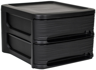Image EDA Schubladenturm STONE, 2 Schübe, PP, schwarz