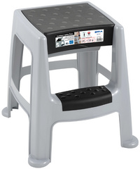 Image EDA Tritthocker, 1 Stufe, PP, grau/schwarz