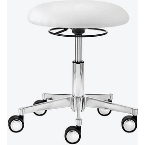 Image Mayer Arbeitshocker myXPERT - Tellersitz 1290 30 582 weiß Kunstleder