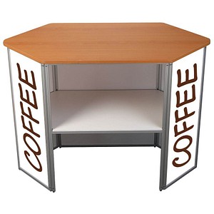 Image update displays Messetheke buche 122,5 x 55,0 x 93,0 cm