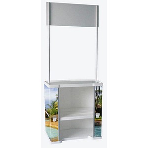 Image update displays Messetheke weiß 90,0 x 51,0 x 91,0 - 220,0 cm