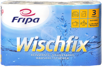 Image Fripa Küchenrolle Wischfix, 3-lagig, hochweiß