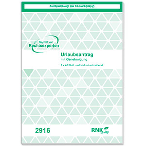 Image RNK Verlag Vordruck "Urlaubsantrag", Block, SD, DIN A5