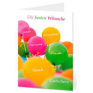 Image LUMA Gutschein Luftballons mit Innentext DIN B6
