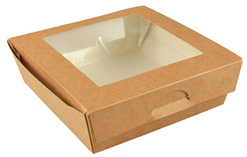 Image PAPSTAR Feinkostbox "pure", eckig, 750 ml, braun