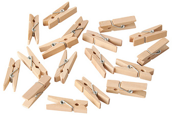 Image PAPSTAR Mini-Klammern, aus Holz, Länge: 35 mm, natur