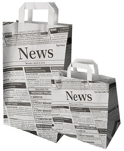 Image PAPSTAR Tragetasche "Newsprint", 220 x 100 x 360 mm