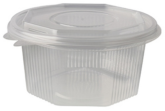 Image STARPAK Verpackungsbecher eckig, mit Klappdeckel, 500 ml