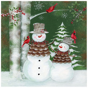Image PAPSTAR Weihnachts-Motivservietten "Forest Snowmen"