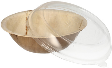 Image STARPAK Palmblatt-Schale mit Deckel, rund, 300 ml