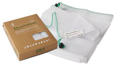 Image STARPAK Mehrweg-Frischenetze, mit Zugkordel, weiß