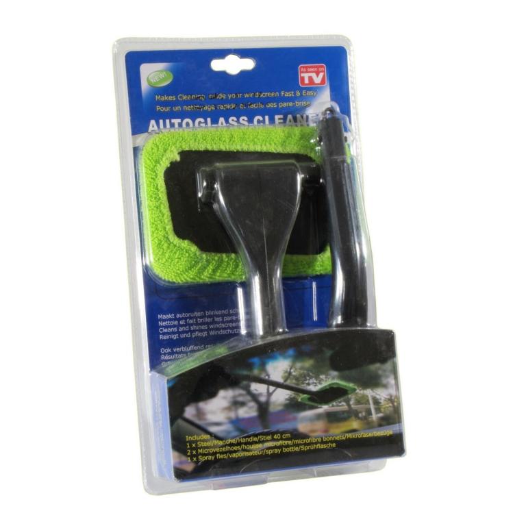 Image Autoglass Cleaner mit Handgriff umd Mikrofaser Pad grün | Set 