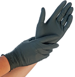 Image HYGOSTAR Nitril-Handschuh EXTRA SAFE, M, schwarz, puderfrei