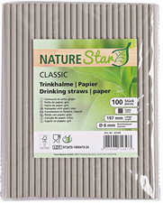 Image NATURE Star Papier-Trinkhalm Classic, 197 mm, grau