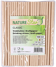 Image NATURE Star Papiertrinkhalme Classic, 197 mm, braun