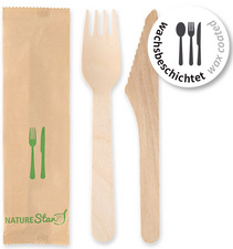 Image NATURE Star Besteck-Set Simple, aus Birkenholz, 2-teilig