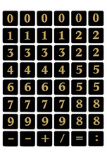 Image HERMA Zahlen-Sticker 0-9, Folie geprägt, gold auf schwarz