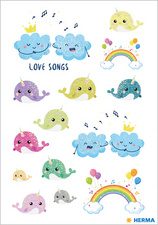 Image HERMA Sticker DECOR "Love Songs", beglimmert