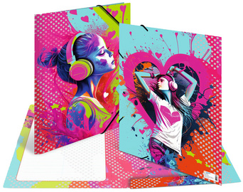 Image HERMA Eckspannermappe "Music Girl", Karton, DIN A3